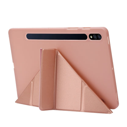 For Samsung Galaxy Tab S9 Deformation Silicone Leather Tablet Case(Rose Gold) - Galaxy Tab S9 Cases by buy2fix | Online Shopping UK | buy2fix