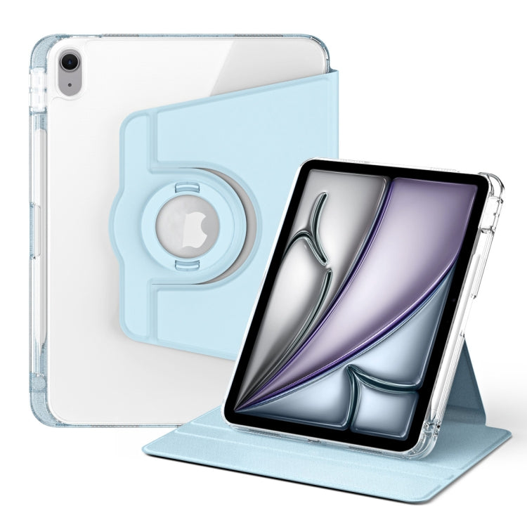 For iPad Air 11 2024 360 Rotation Detachable Clear Acrylic Leather Tablet Case(Ice Blue) - iPad Air 11 2024 Cases by buy2fix | Online Shopping UK | buy2fix