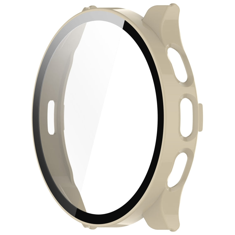 For Garmin Venu 3S PC + Tempered Glass Film Integrated Watch Case(Ivory White) - Watch Cases by buy2fix | Online Shopping UK | buy2fix