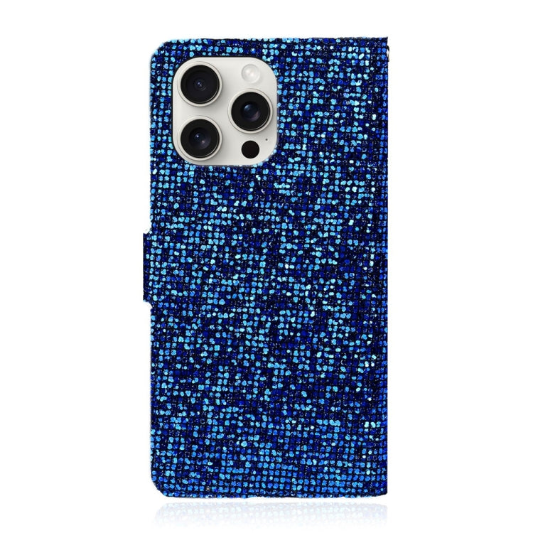 For iPhone 16 Pro Max Glitter Powder Filp Leather Phone Case(Blue) - iPhone 16 Pro Max Cases by buy2fix | Online Shopping UK | buy2fix