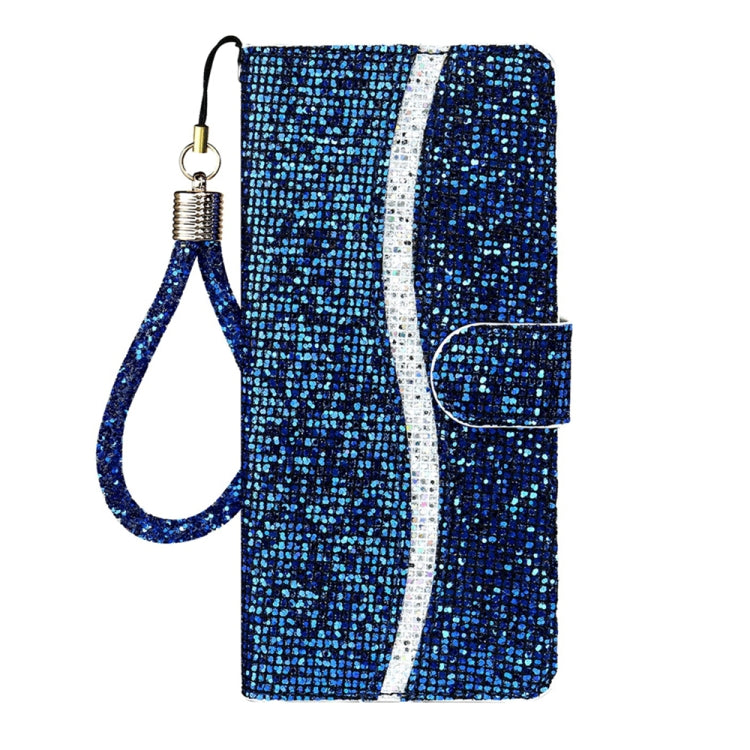 For iPhone 16 Pro Glitter Powder Filp Leather Phone Case(Blue) - iPhone 16 Pro Cases by buy2fix | Online Shopping UK | buy2fix