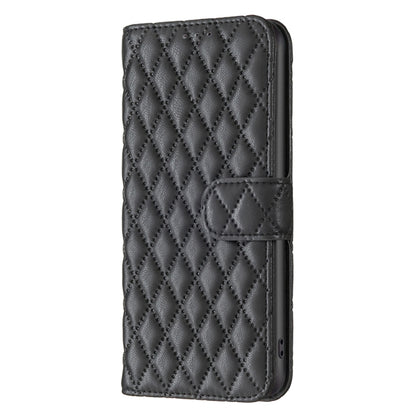 For Xiaomi Redmi 13C Diamond Lattice Wallet Leather Flip Phone Case(Black) - 13C Cases by buy2fix | Online Shopping UK | buy2fix