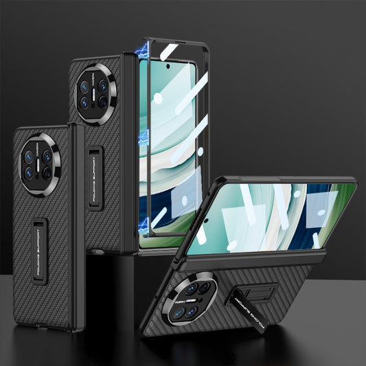 For Huawei Mate X5 GKK Magnetic Hinge Flip Leather Phone Case with Holder(Carbon Fiber) - Huawei Cases by GKK | Online Shopping UK | buy2fix