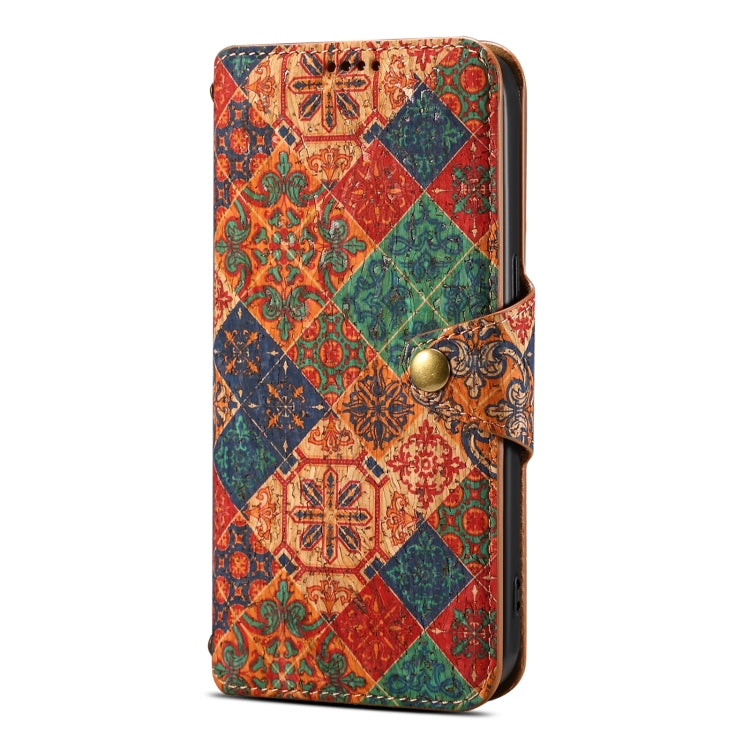 For iPhone 16 Pro Max Denior Flower Language Series Cork Fabric Oil Edge Leather Phone Case(Winter) - iPhone 16 Pro Max Cases by Denior | Online Shopping UK | buy2fix