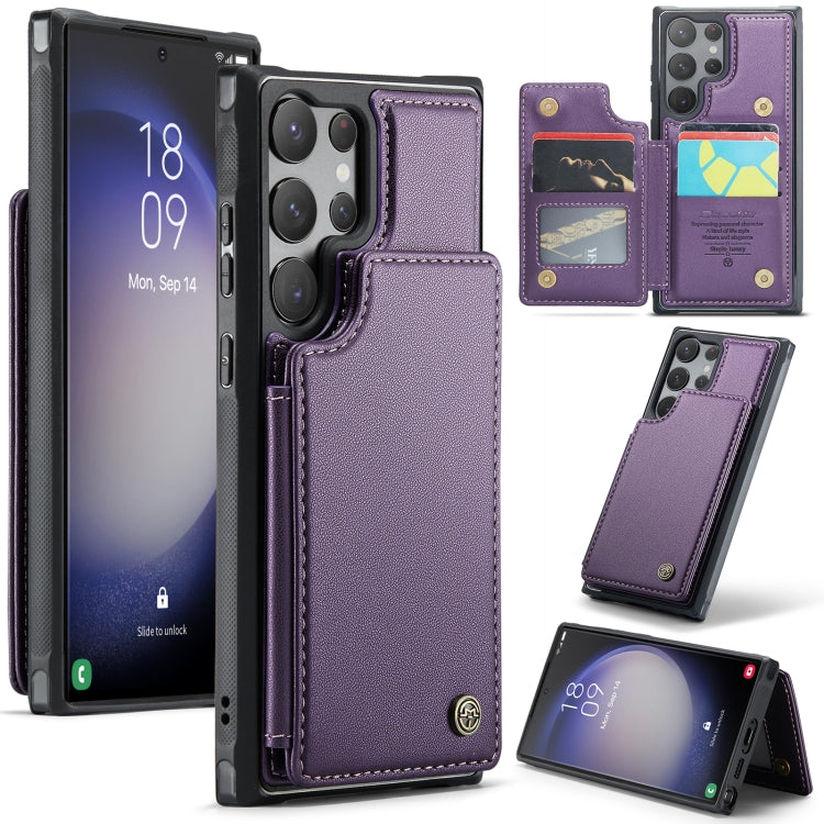 For Samsung Galaxy S23 Ultra 5G CaseMe C22 Card Slots Holder RFID Anti-theft Phone Case(Purple) - Galaxy S23 Ultra 5G Cases by CaseMe | Online Shopping UK | buy2fix