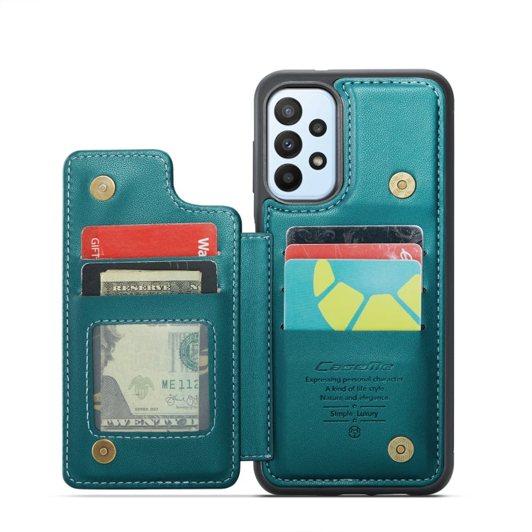 For Samsung Galaxy A23 CaseMe C22 Card Slots Holder RFID Anti-theft Phone Case(Blue Green) - Galaxy Phone Cases by CaseMe | Online Shopping UK | buy2fix