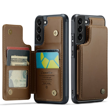 For Samsung Galaxy S21 5G CaseMe C22 Card Slots Holder RFID Anti-theft Phone Case(Brown) - Galaxy S21 5G Cases by CaseMe | Online Shopping UK | buy2fix