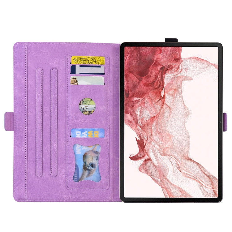 For Samsung Galaxy Tab S9 FE Love Butterfly Embossed Leather Tablet Case(Purple) - Other Galaxy Tab PC by buy2fix | Online Shopping UK | buy2fix