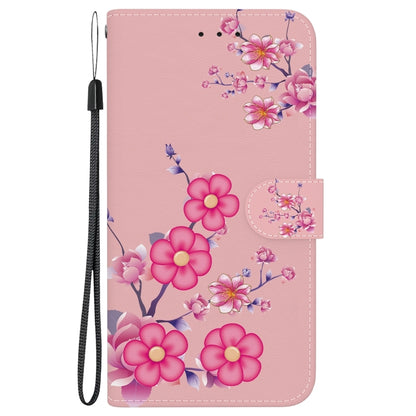 For iPhone 16 Pro Crystal Texture Colored Drawing Leather Phone Case(Cherry Blossoms) - iPhone 16 Pro Cases by buy2fix | Online Shopping UK | buy2fix