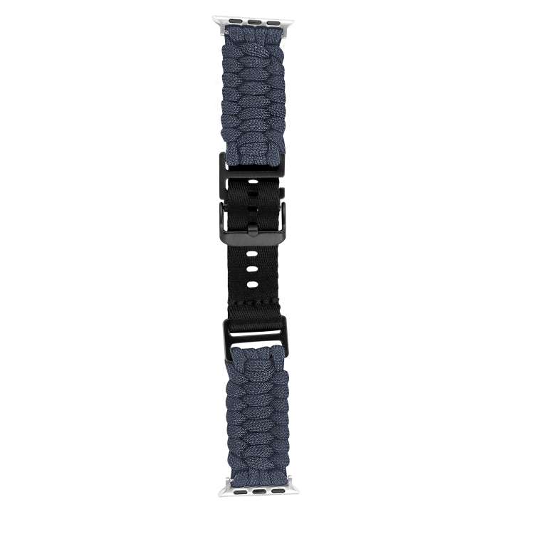 For Apple Watch Ultra 49mm Paracord Plain Braided Webbing Buckle Watch Band(Grey) - Watch Bands by buy2fix | Online Shopping UK | buy2fix