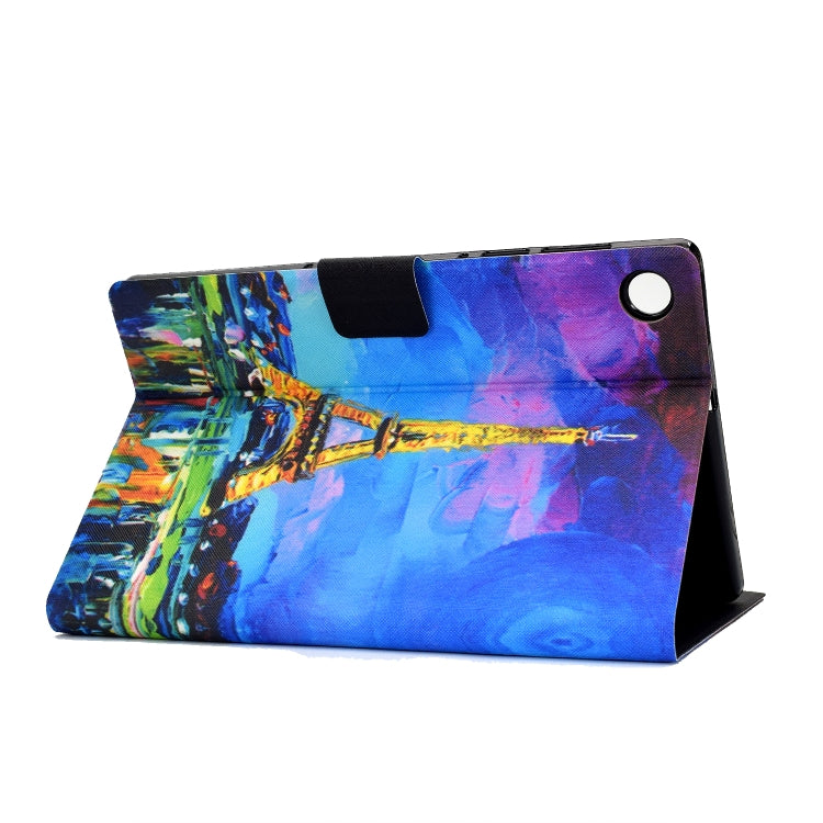 For Samsung Galaxy Tab A9+ Electric Pressed Colored Drawing Leather Tablet Case with Sleep / Wake-up Function(Eiffel Tower) - Galaxy Tab A9+ by buy2fix | Online Shopping UK | buy2fix