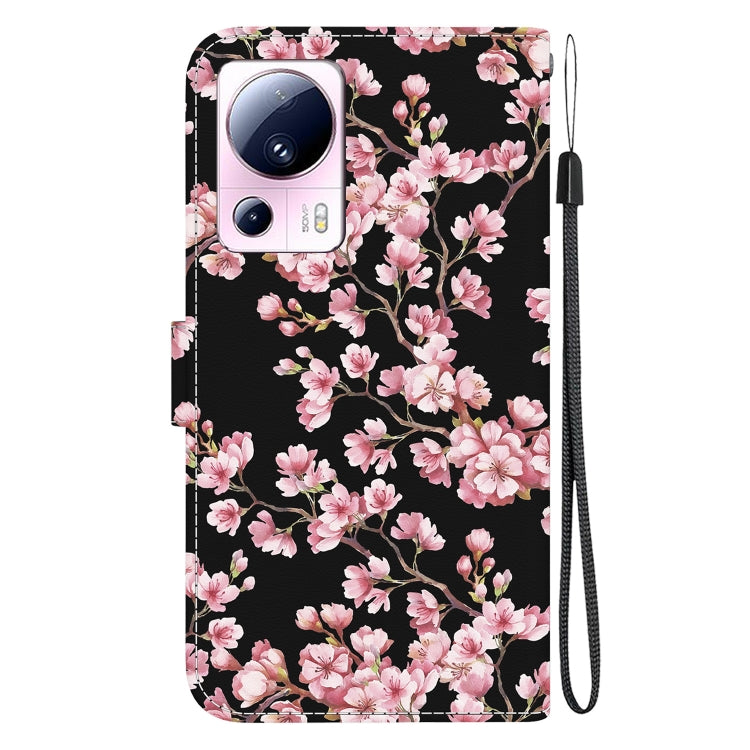 For Xiaomi 13 Lite / Civi 2 Crystal Texture Colored Drawing Leather Phone Case(Plum Bossom) - 13 Lite Cases by buy2fix | Online Shopping UK | buy2fix