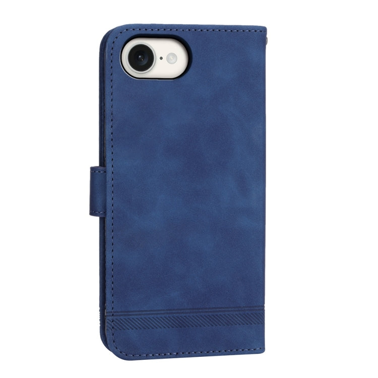 For iPhone SE 2024 Dierfeng Dream Line TPU + PU Leather Phone Case(Blue) - More iPhone Cases by buy2fix | Online Shopping UK | buy2fix