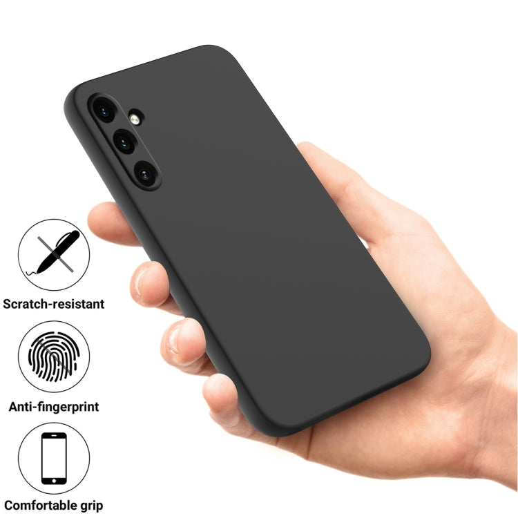 For Samsung Galaxy A55 5G Pure Color Liquid Silicone Shockproof Full Coverage Phone Case(Black) - Galaxy Phone Cases by buy2fix | Online Shopping UK | buy2fix