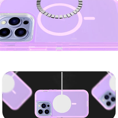 For iPhone 13 Shockproof MagSafe Magnetic Phone Case(Transparent Purple) - iPhone 13 Cases by buy2fix | Online Shopping UK | buy2fix