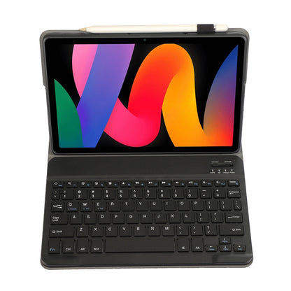 For Xiaomi Redmi Pad SE 11 inch A0N9 Lambskin Texture Ultra-thin Detachable Bluetooth Keyboard Leather Case(Black) - Others Keyboard by buy2fix | Online Shopping UK | buy2fix