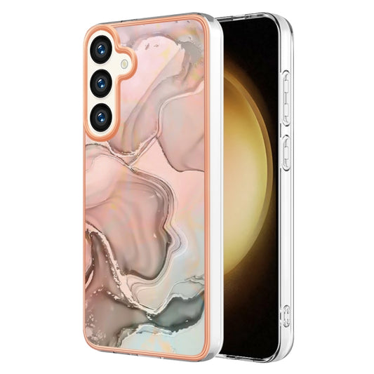 For Samsung Galaxy S24+ 5G Electroplating Marble Dual-side IMD Phone Case(Rose Gold 015) - Galaxy S24+ 5G Cases by buy2fix | Online Shopping UK | buy2fix