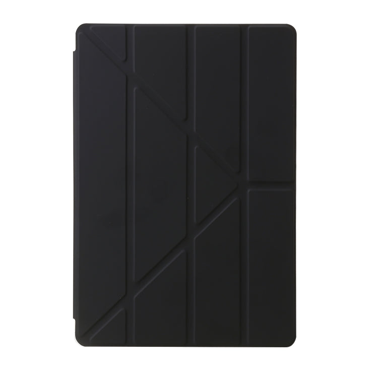 For Samsung Galaxy Tab S9 Clear Acrylic Deformation Leather Tablet Case(Black) - Galaxy Tab S9 Cases by buy2fix | Online Shopping UK | buy2fix