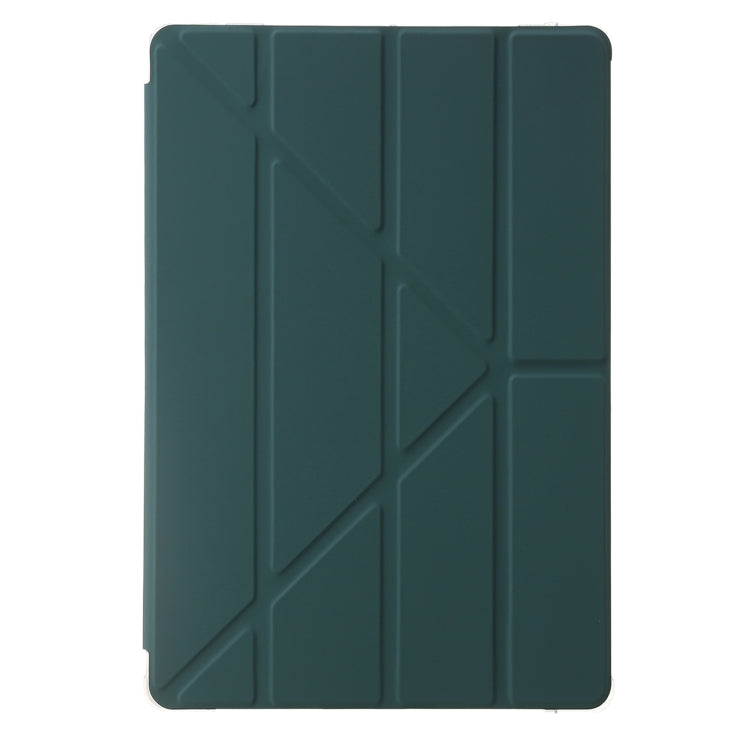 For Samsung Galaxy Tab S9+ Clear Acrylic Deformation Leather Tablet Case(Deep Green) - Galaxy Tab S9+ Cases by buy2fix | Online Shopping UK | buy2fix