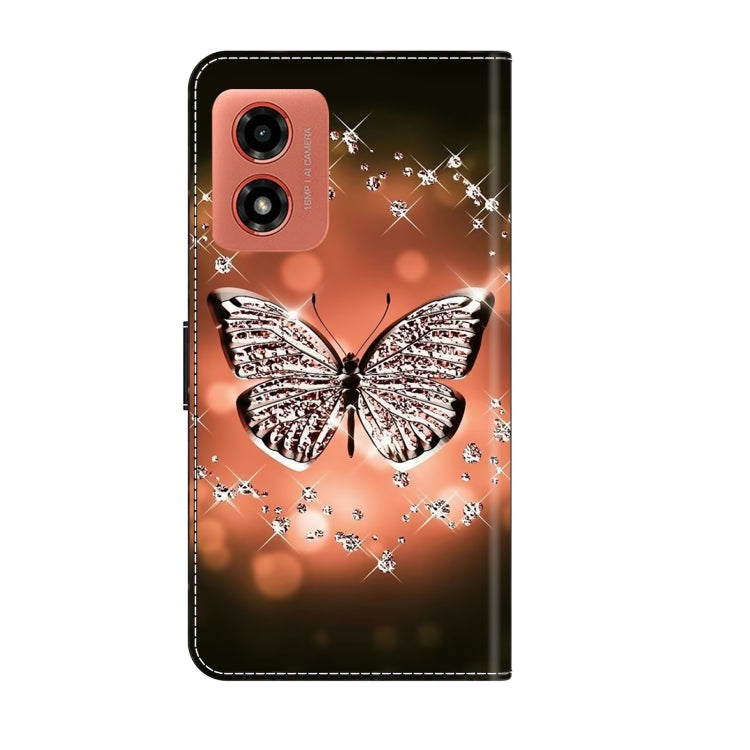 For Motorola Moto G04 Crystal 3D Shockproof Protective Leather Phone Case(Crystal Butterfly) - Motorola Cases by buy2fix | Online Shopping UK | buy2fix