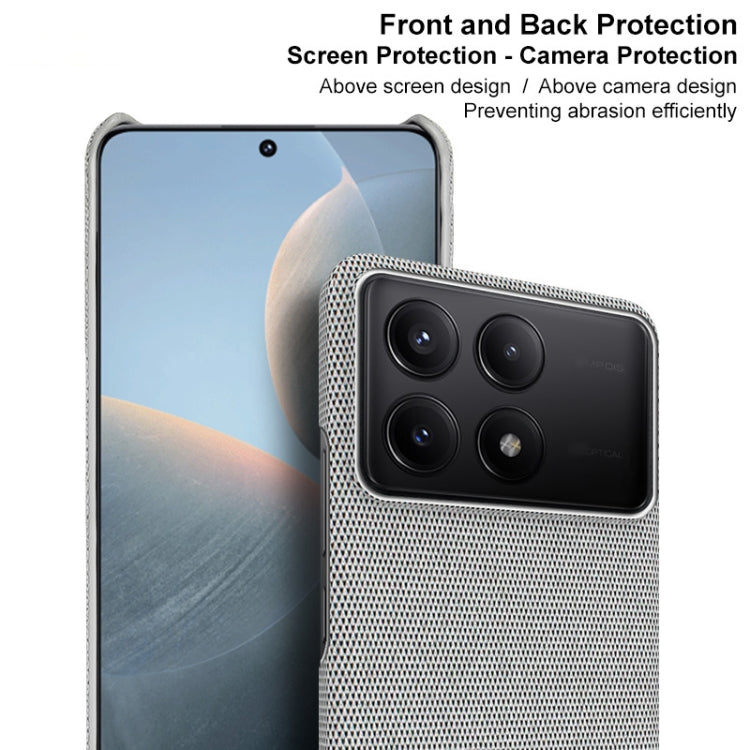 For Xiaomi Poco X6 Pro 5G/Redmi K70E 5G imak Ruiyi Series Cloth Texture PU + PC Phone Case(Light Grey) - K70E Cases by imak | Online Shopping UK | buy2fix
