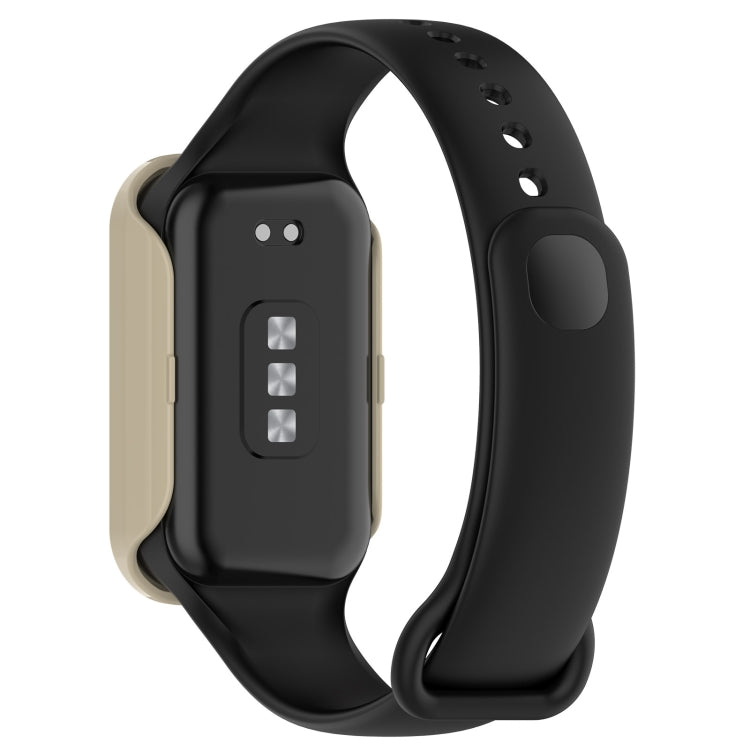 For Xiaomi Smart Band 8 Active / Redmi Band 2 PC + Tempered Film Integrated Watch Protective Case(Ivory White) - Watch Cases by buy2fix | Online Shopping UK | buy2fix