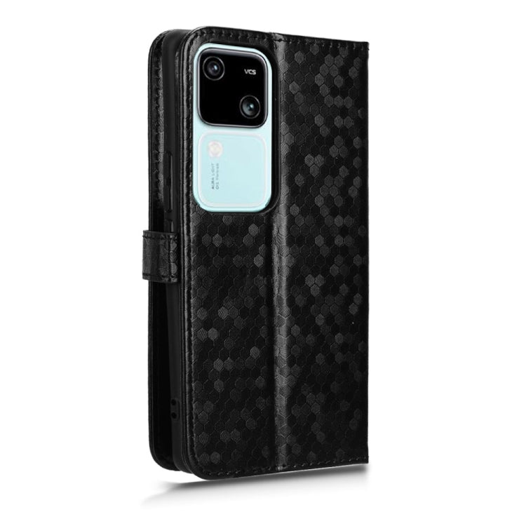 For vivo S18 5G / V30 5G Honeycomb Dot Texture Leather Phone Case(Black) - S18 Cases by buy2fix | Online Shopping UK | buy2fix
