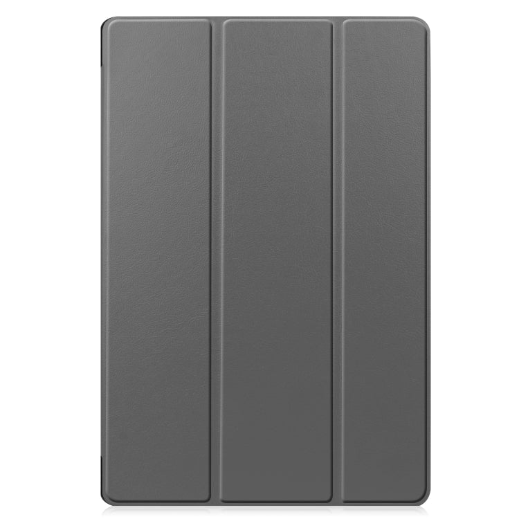 For Samsung Galaxy Tab S8+ / Tab S8 Plus /  Tab S7 FE / Tab S7+ Custer Texture Smart PU Leather Case with Sleep / Wake-up Function & 3-Fold Holder(Gray) - Galaxy Tab S8+ Cases by buy2fix | Online Shopping UK | buy2fix