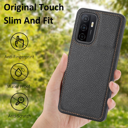 For Samsung Galaxy S23+ 5G Litchi Pattern Stitched Side-mounted Phone Case(Black) - Galaxy S23+ 5G Cases by buy2fix | Online Shopping UK | buy2fix