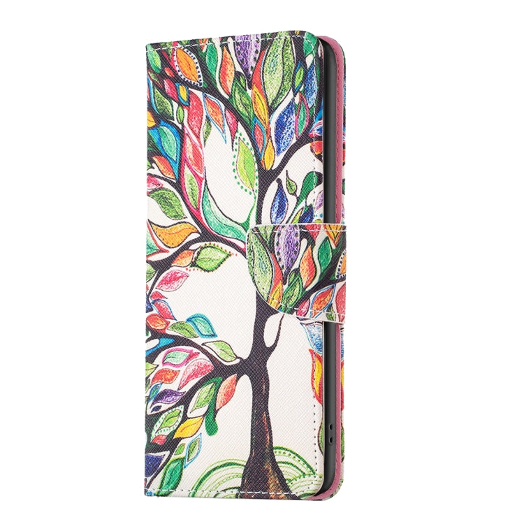 For Motorola Moto G Play 2024 Colored Drawing Pattern Leather Phone Case(Tree Life) - Motorola Cases by buy2fix | Online Shopping UK | buy2fix