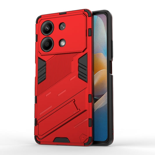 For Xiaomi Redmi Note 13R Pro 5G Punk Armor 2 in 1 PC + TPU Phone Case with Holder(Red) - Xiaomi Cases by buy2fix | Online Shopping UK | buy2fix