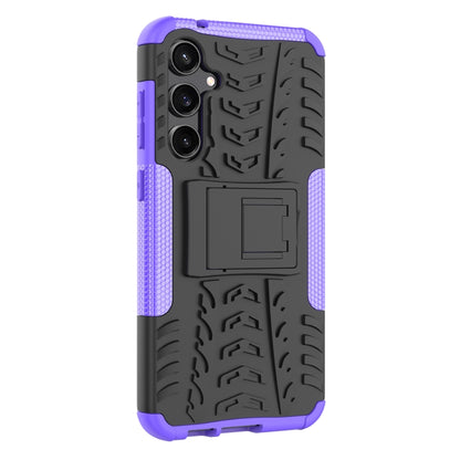 For Samsung Galaxy S23 FE 5G Tire Texture TPU + PC Phone Case with Holder(Purple) - Galaxy S23 FE 5G Cases by buy2fix | Online Shopping UK | buy2fix