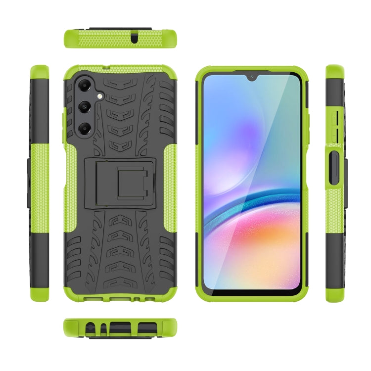 For Samsung Galaxy A05s Tire Texture TPU + PC Phone Case with Holder(Green) - Galaxy Phone Cases by buy2fix | Online Shopping UK | buy2fix