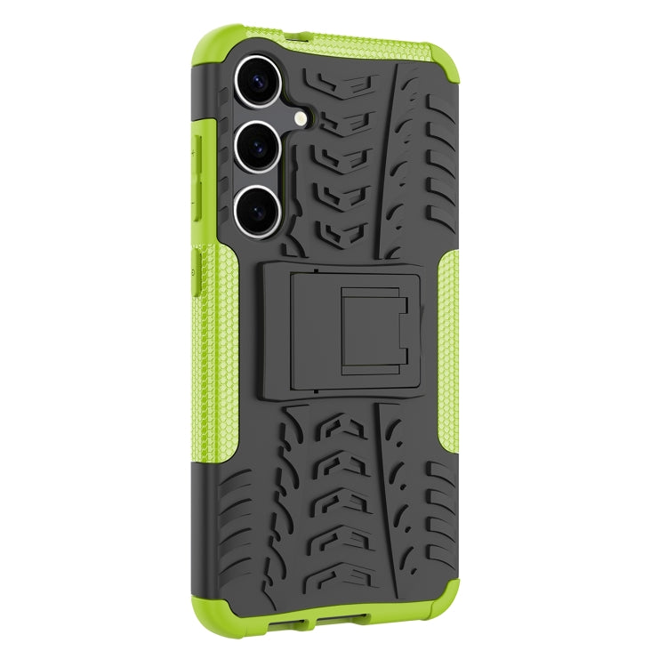 For Samsung Galaxy S24+ Tire Texture TPU + PC Phone Case with Holder(Green) - Galaxy S24+ 5G Cases by buy2fix | Online Shopping UK | buy2fix