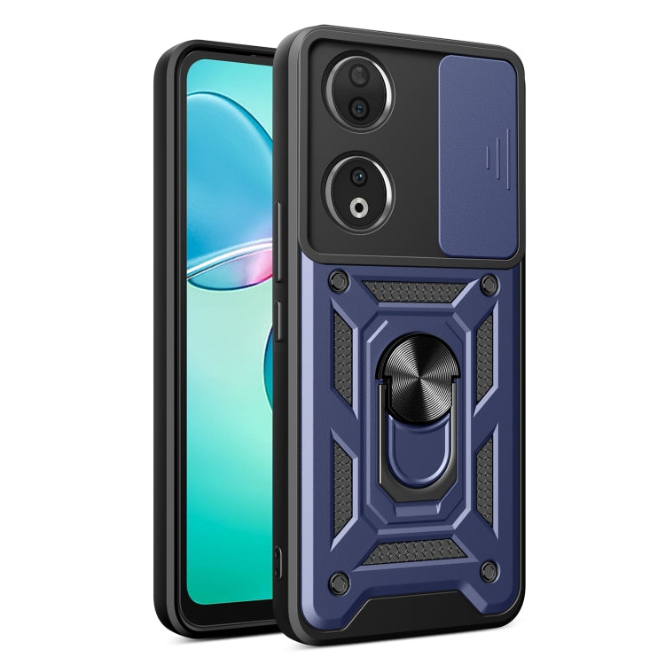 For Honor 90 5G Sliding Camera Cover Design TPU+PC Phone Case(Blue) - Honor Cases by buy2fix | Online Shopping UK | buy2fix