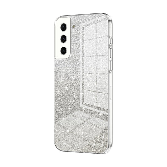 For Samsung Galaxy S21 5G Gradient Glitter Powder Electroplated Phone Case(Transparent) - Galaxy S21 5G Cases by buy2fix | Online Shopping UK | buy2fix