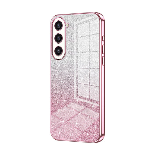 For Samsung Galaxy S23+ 5G Gradient Glitter Powder Electroplated Phone Case(Pink) - Galaxy S23+ 5G Cases by buy2fix | Online Shopping UK | buy2fix