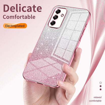 For Samsung Galaxy A05 Gradient Glitter Powder Electroplated Phone Case(Transparent) - Galaxy Phone Cases by buy2fix | Online Shopping UK | buy2fix