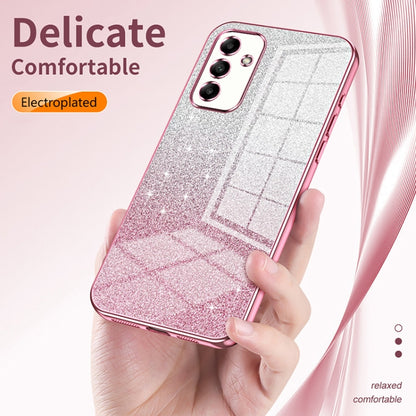 For Samsung Galaxy S22 5G Gradient Glitter Powder Electroplated Phone Case(Transparent) - Galaxy S22 5G Cases by buy2fix | Online Shopping UK | buy2fix