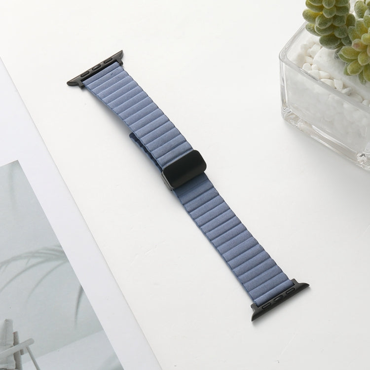 For Apple Watch SE 2022 40mm Water Ripple Magnetic Folding Buckle Watch Band, Style: Bold Version(Light Blue) - Watch Bands by buy2fix | Online Shopping UK | buy2fix