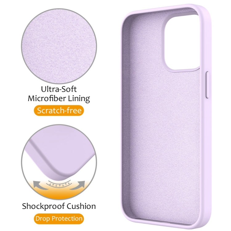 For iPhone 16 Pro Max Liquid Silicone MagSafe Magnetic Phone Case with Ring Holder(Lilac Purple) - iPhone 16 Pro Max Cases by buy2fix | Online Shopping UK | buy2fix