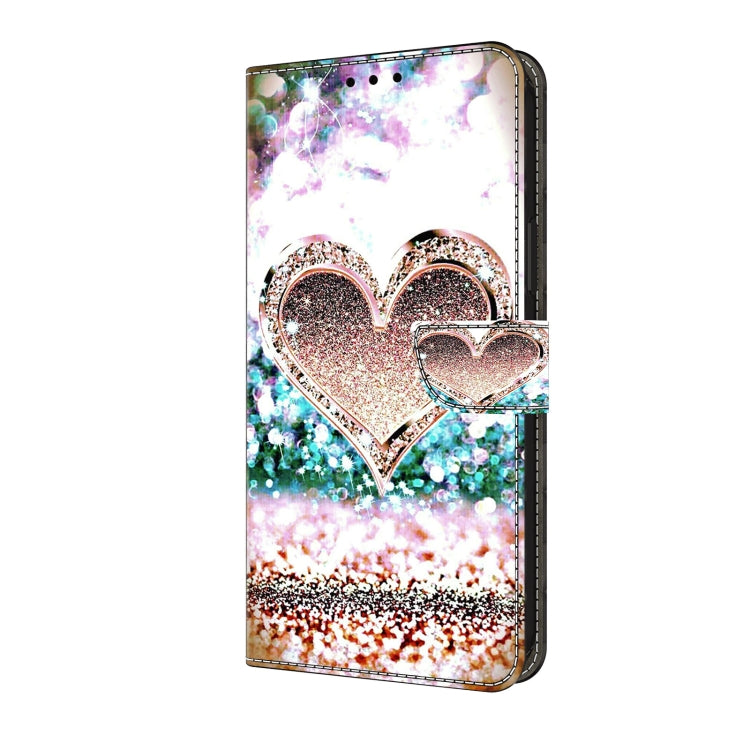 For Samsung Galaxy A25 5G Crystal 3D Shockproof Protective Leather Phone Case(Pink Diamond Heart) - Galaxy Phone Cases by buy2fix | Online Shopping UK | buy2fix