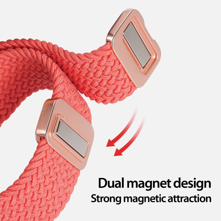 DUX DUCIS Mixture Pro Series Magnetic Buckle Nylon Braid Watch Band, Size:20mm(Guava) - 20mm Bands by DUX DUCIS | Online Shopping UK | buy2fix