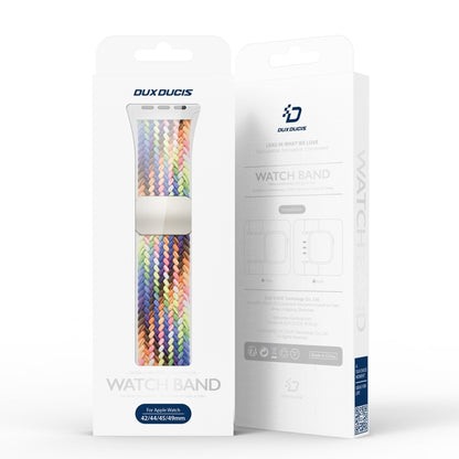 For Apple Watch SE 2022 44mm DUX DUCIS Mixture Pro Series Magnetic Buckle Nylon Braid Watch Band(New Rainbow) - Watch Bands by DUX DUCIS | Online Shopping UK | buy2fix