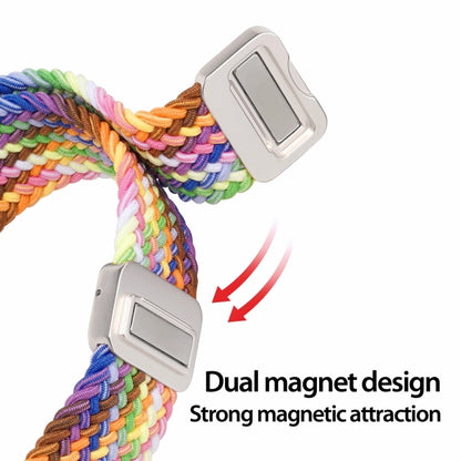 For Apple Watch SE 44mm DUX DUCIS Mixture Pro Series Magnetic Buckle Nylon Braid Watch Band(New Rainbow) - Watch Bands by DUX DUCIS | Online Shopping UK | buy2fix