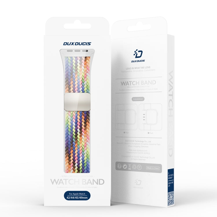 For Apple Watch Series 2 42mm DUX DUCIS Mixture Pro Series Magnetic Buckle Nylon Braid Watch Band(New Rainbow) - Watch Bands by DUX DUCIS | Online Shopping UK | buy2fix