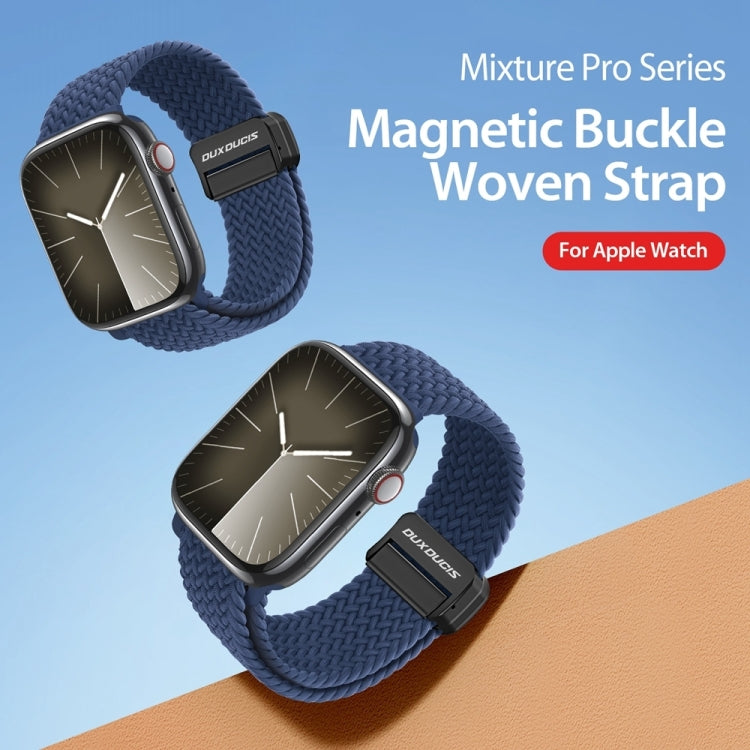 For Apple Watch Series 10 42mm DUX DUCIS Mixture Pro Series Magnetic Buckle Nylon Braid Watch Band(Storm Blue) - Watch Bands by DUX DUCIS | Online Shopping UK | buy2fix