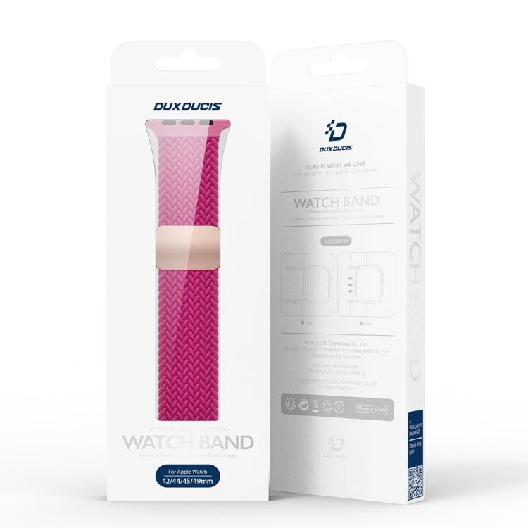 For Apple Watch Series 10 42mm DUX DUCIS Mixture Pro Series Magnetic Buckle Nylon Braid Watch Band(Raspberry Color) - Watch Bands by DUX DUCIS | Online Shopping UK | buy2fix