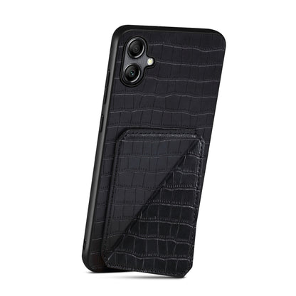 For Samsung Galaxy A33 Denior Imitation Crocodile Leather Back Phone Case with Holder(Black) - Galaxy Phone Cases by Denior | Online Shopping UK | buy2fix