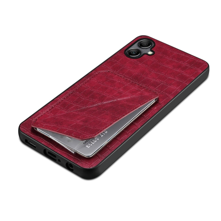 For Samsung Galaxy A54 5G Denior Imitation Crocodile Leather Back Phone Case with Holder(Rose Red) - Galaxy Phone Cases by Denior | Online Shopping UK | buy2fix